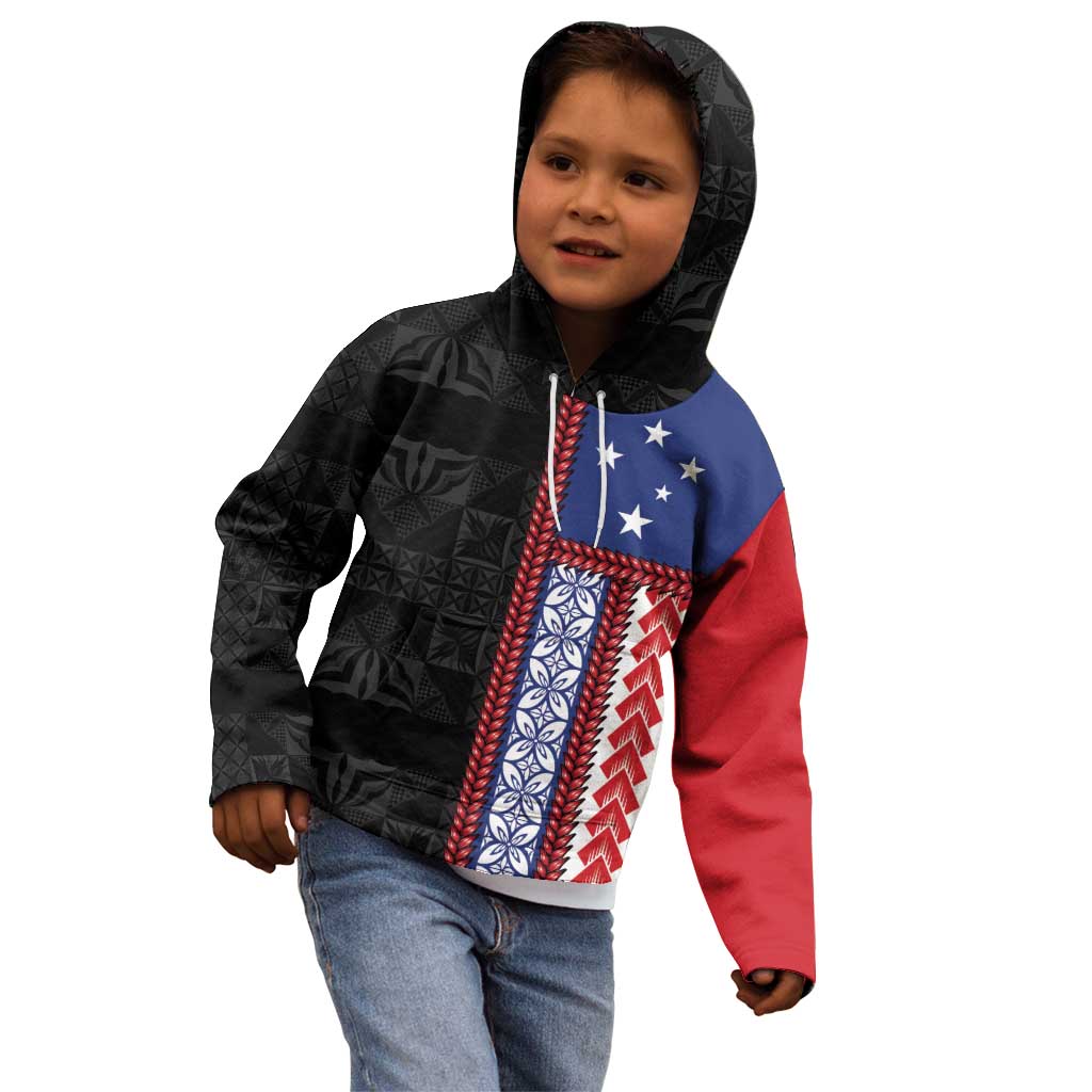 Samoa Flag Kid Hoodie Ula Fala With Samoan Siapo LT05 - Polynesian Pride