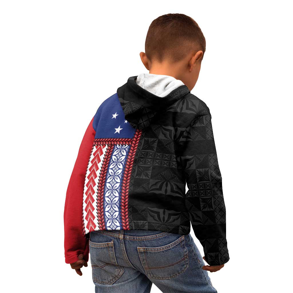 Samoa Flag Kid Hoodie Ula Fala With Samoan Siapo LT05 - Polynesian Pride