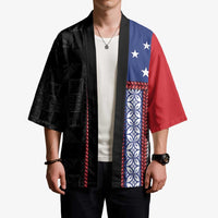 Samoa Flag Kimono Ula Fala With Samoan Siapo LT05 - Polynesian Pride