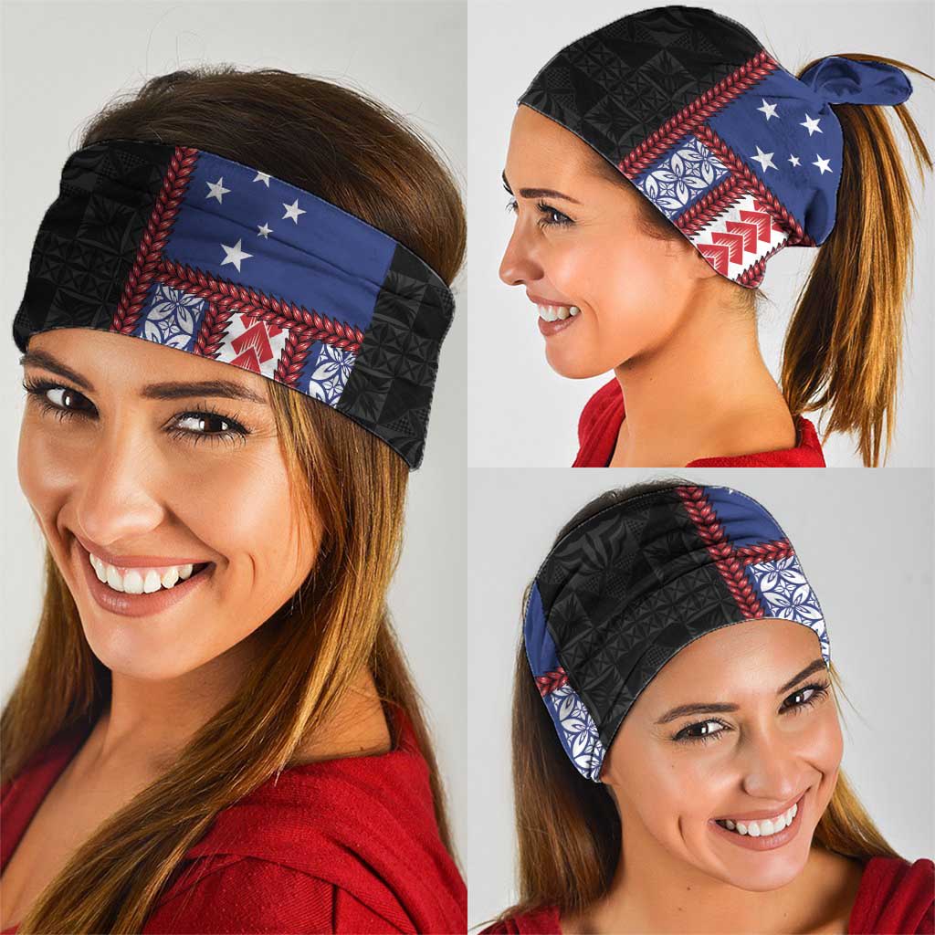 Samoa Flag Neck Gaiter Ula Fala With Samoan Siapo LT05 - Polynesian Pride