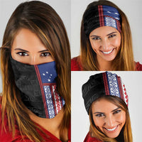 Samoa Flag Neck Gaiter Ula Fala With Samoan Siapo LT05 - Polynesian Pride