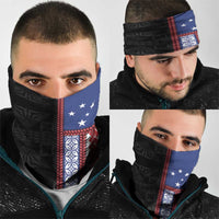 Samoa Flag Neck Gaiter Ula Fala With Samoan Siapo LT05 - Polynesian Pride
