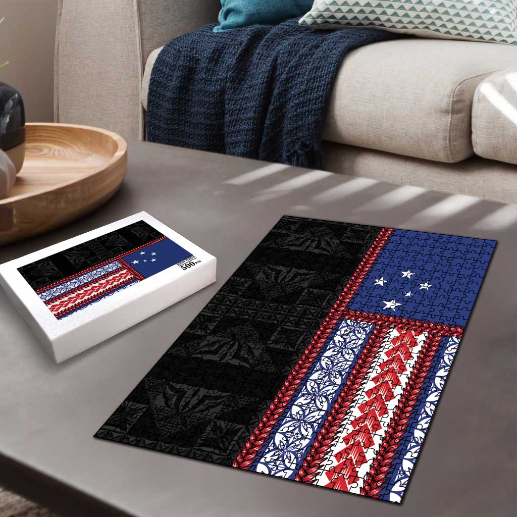 Samoa Flag Puzzle Ula Fala With Samoan Siapo LT05 - Polynesian Pride