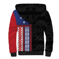 Samoa Flag Sherpa Hoodie Ula Fala With Samoan Siapo LT05 - Polynesian Pride