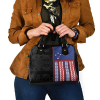 Samoa Flag Shoulder Handbag Ula Fala With Samoan Siapo LT05 - Polynesian Pride