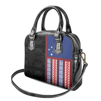 Samoa Flag Shoulder Handbag Ula Fala With Samoan Siapo LT05 - Polynesian Pride