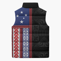 Samoa Flag Sleeveless Puffer Jacket Ula Fala With Samoan Siapo LT05 - Polynesian Pride