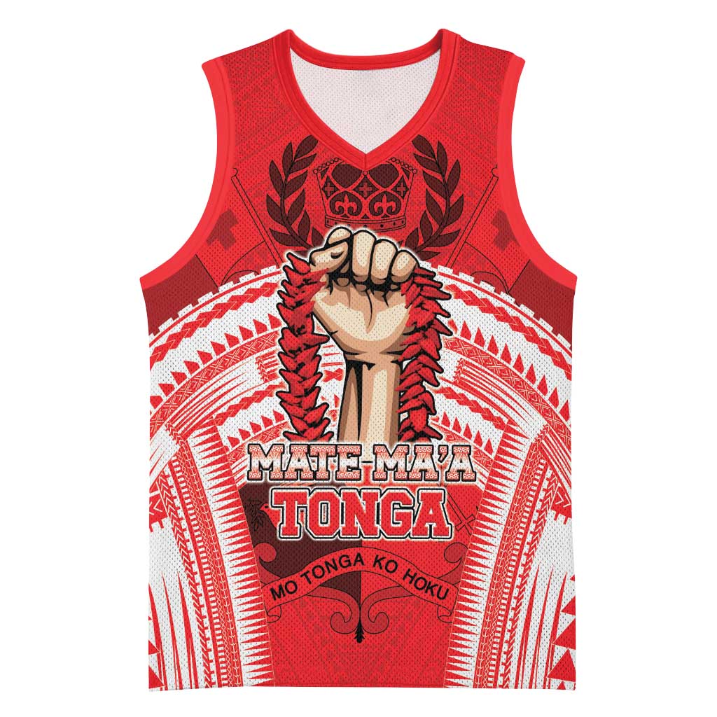 Custom Tonga Rugby Mate Ma'a Basketball Jersey Tongan Pride Unique Style LT05 Unisex Red - Polynesian Pride