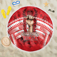 Tonga Rugby Mate Ma'a Beach Blanket Tongan Pride Unique Style LT05 One Size 150cm Red - Polynesian Pride
