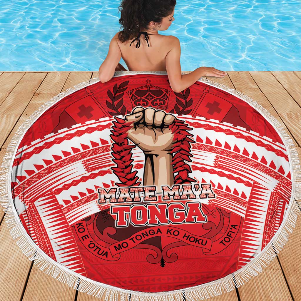 Tonga Rugby Mate Ma'a Beach Blanket Tongan Pride Unique Style LT05 - Polynesian Pride