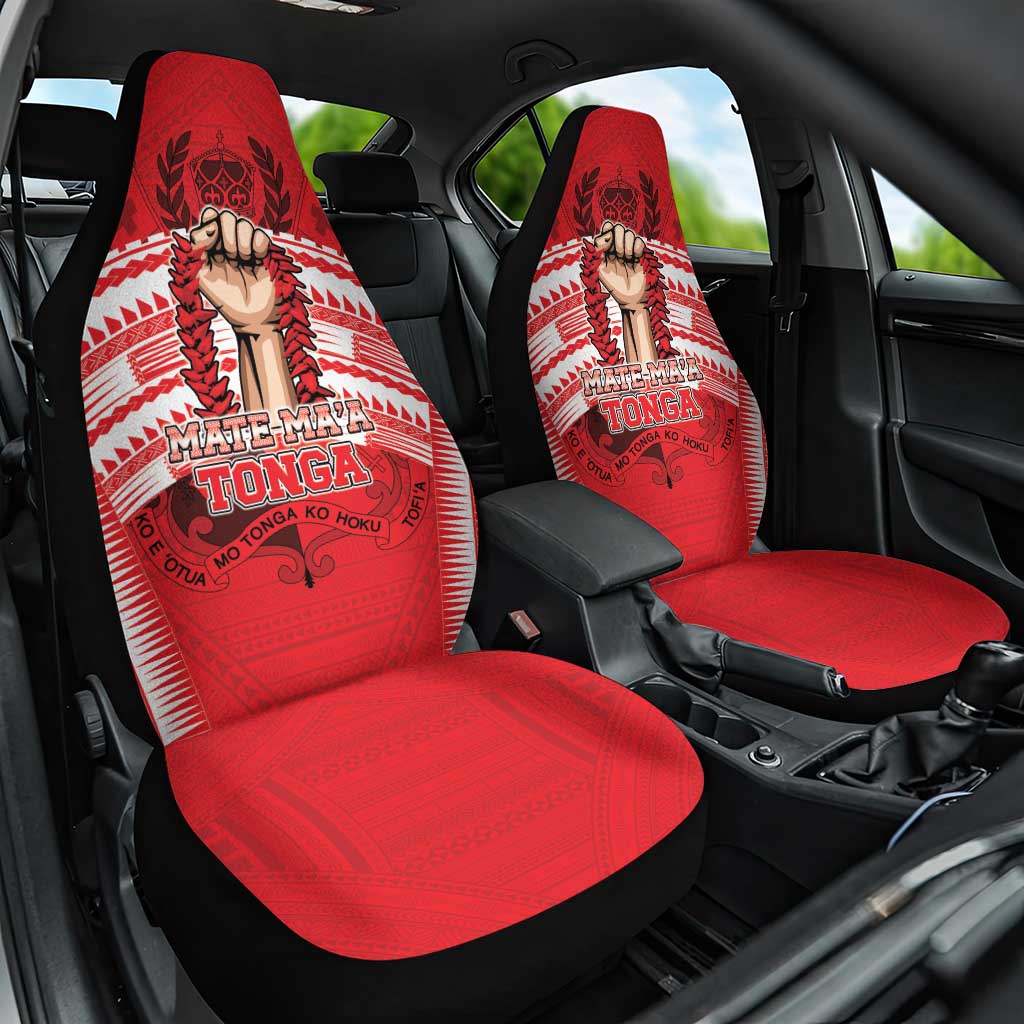 Tonga Rugby Mate Ma'a Car Seat Cover Tongan Pride Unique Style LT05 One Size Red - Polynesian Pride