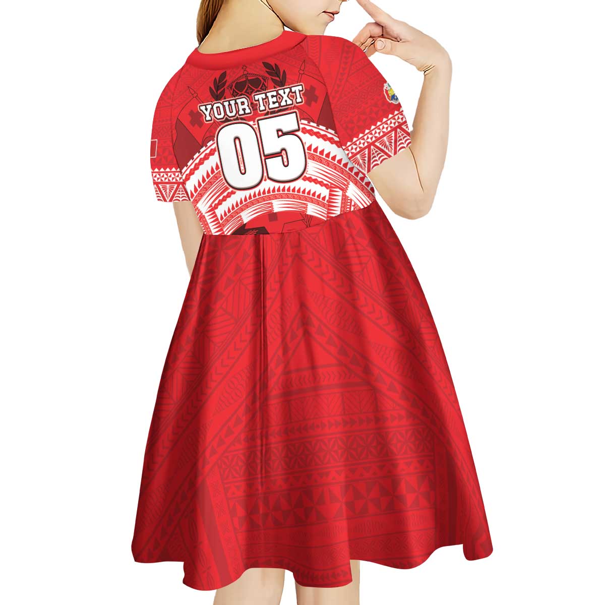 Custom Tonga Rugby Mate Ma'a Kid Short Sleeve Dress Tongan Pride Unique Style LT05 - Polynesian Pride