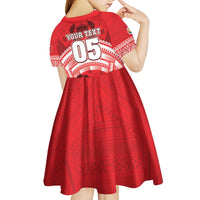 Custom Tonga Rugby Mate Ma'a Kid Short Sleeve Dress Tongan Pride Unique Style LT05 - Polynesian Pride