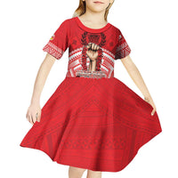 Custom Tonga Rugby Mate Ma'a Kid Short Sleeve Dress Tongan Pride Unique Style LT05 - Polynesian Pride