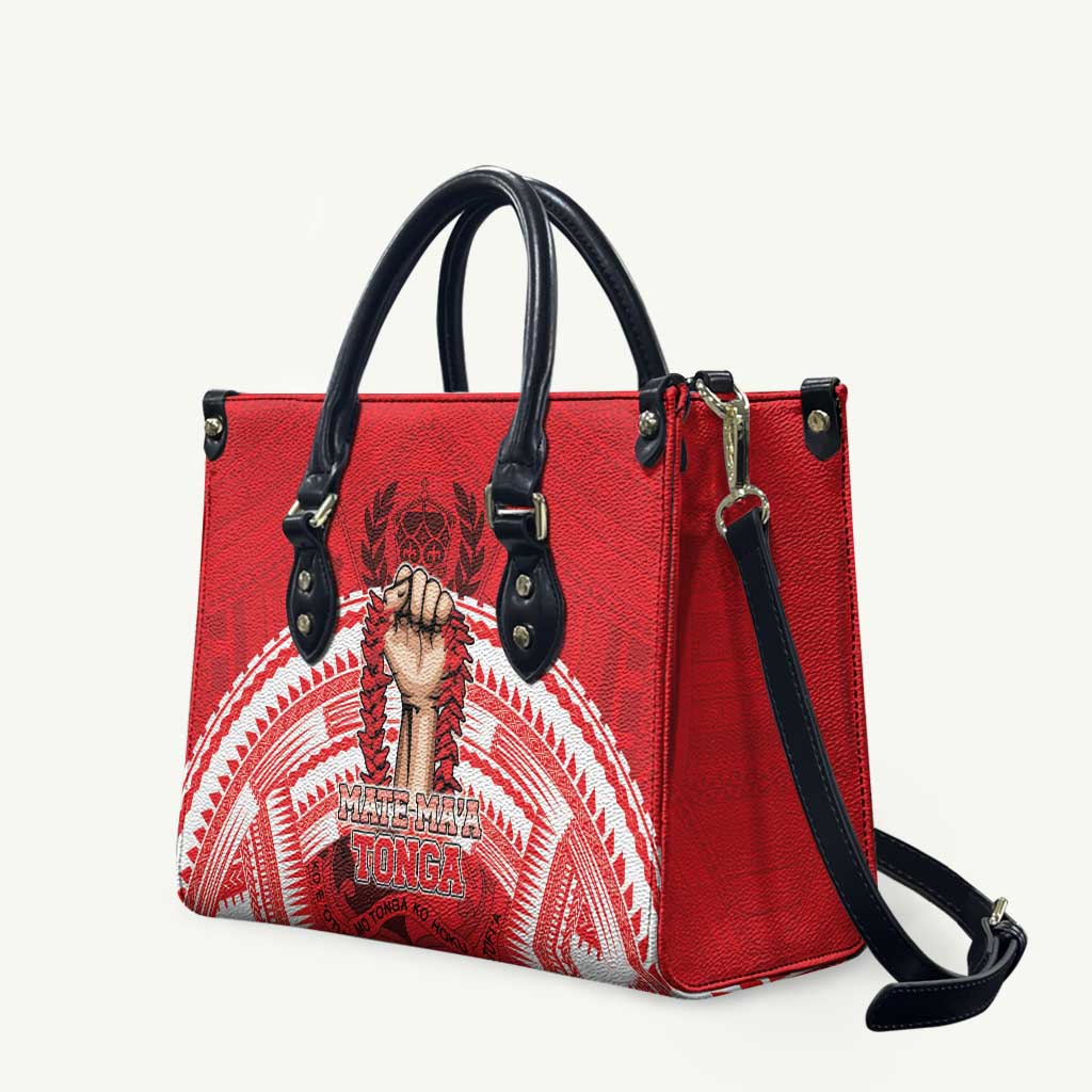 Tonga Rugby Mate Ma'a Leather Bag Tongan Pride Unique Style LT05 Red - Polynesian Pride