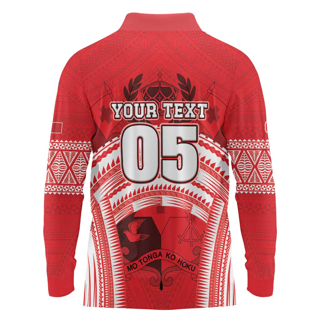 Custom Tonga Rugby Mate Ma'a Long Sleeve Polo Shirt Tongan Pride Unique Style LT05 - Polynesian Pride