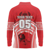 Custom Tonga Rugby Mate Ma'a Long Sleeve Polo Shirt Tongan Pride Unique Style LT05 - Polynesian Pride