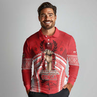 Custom Tonga Rugby Mate Ma'a Long Sleeve Polo Shirt Tongan Pride Unique Style LT05 - Polynesian Pride