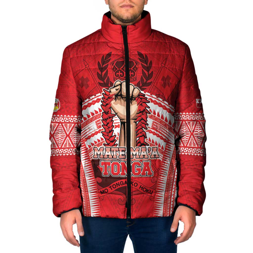 Custom Tonga Rugby Mate Ma'a Padded Jacket Tongan Pride Unique Style LT05 Men Red - Polynesian Pride