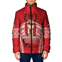 Custom Tonga Rugby Mate Ma'a Padded Jacket Tongan Pride Unique Style LT05 Men Red - Polynesian Pride