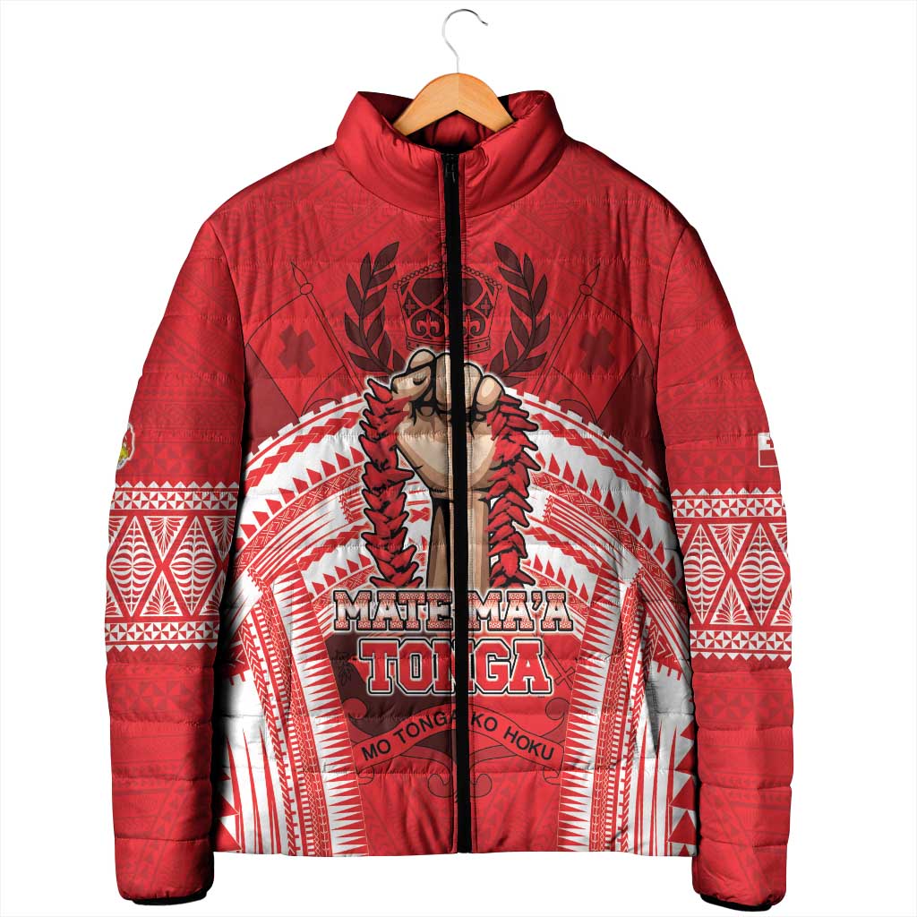 Custom Tonga Rugby Mate Ma'a Padded Jacket Tongan Pride Unique Style LT05 - Polynesian Pride