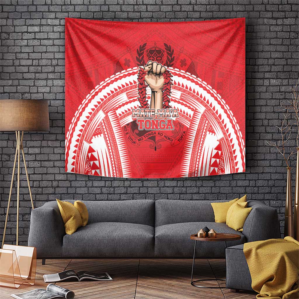 Tonga Rugby Mate Ma'a Tapestry Tongan Pride Unique Style LT05 Red - Polynesian Pride