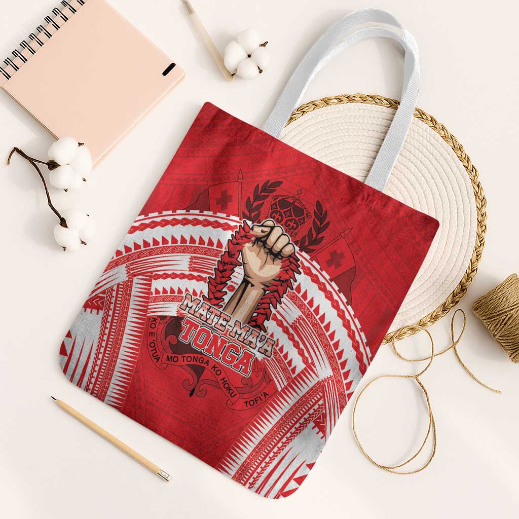 Tonga Rugby Mate Ma'a Tote Bag Tongan Pride Unique Style LT05 White Strap One Size Red - Polynesian Pride
