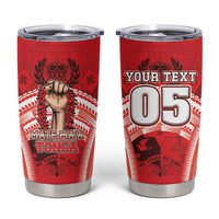 Custom Tonga Rugby Mate Ma'a Tumbler Cup Tongan Pride Unique Style LT05 Red - Polynesian Pride
