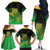 New Zealand Aotearoa Ruru Family Matching Off The Shoulder Long Sleeve Dress and Hawaiian Shirt Maori Fern Art Green