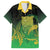 New Zealand Aotearoa Ruru Family Matching Short Sleeve Bodycon Dress and Hawaiian Shirt Maori Fern Art Green