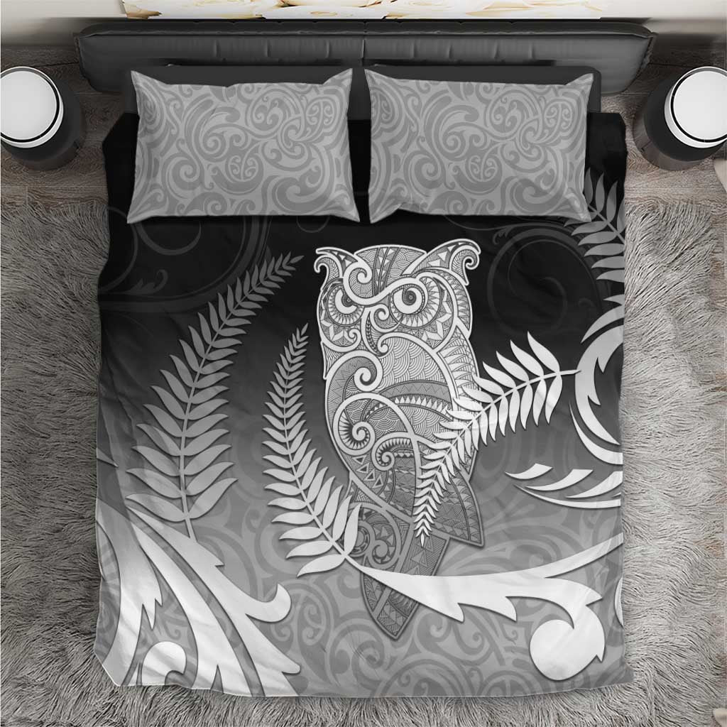 New Zealand Aotearoa Ruru Bedding Set Maori Fern Art Black LT05 Black - Polynesian Pride