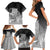 New Zealand Aotearoa Ruru Family Matching Short Sleeve Bodycon Dress and Hawaiian Shirt Maori Fern Art Black