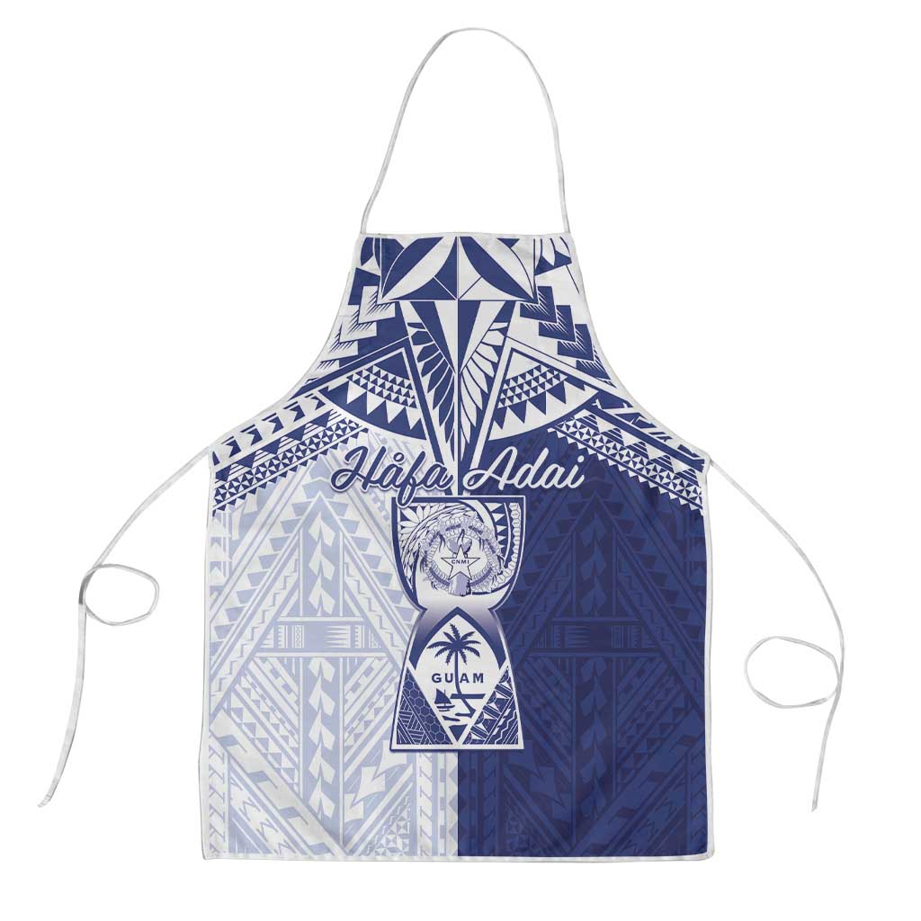 Northern Mariana Islands And Guam Apron Latte Stone With Tribal Pattern LT05 Blue - Polynesian Pride