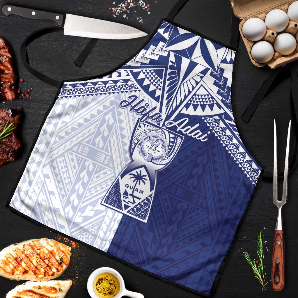 Northern Mariana Islands And Guam Apron Latte Stone With Tribal Pattern LT05 Blue - Polynesian Pride