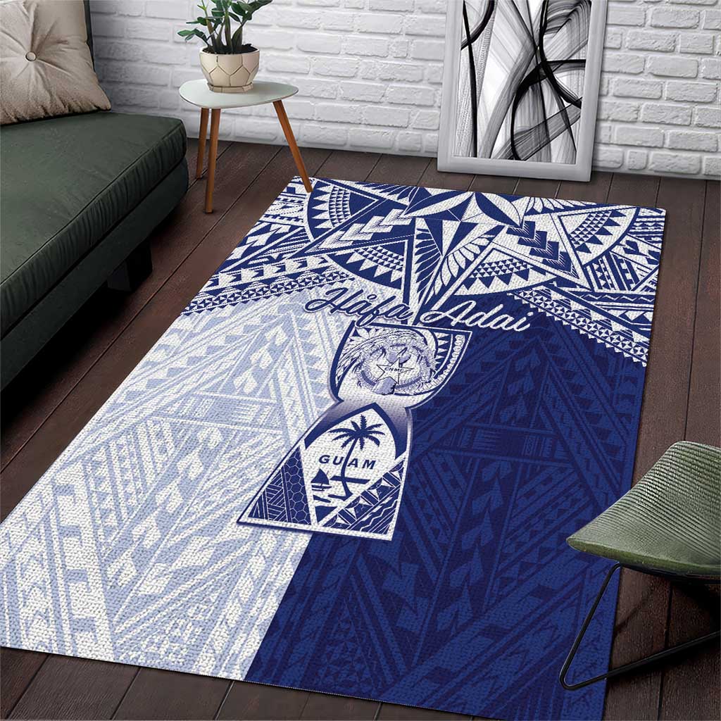 Northern Mariana Islands And Guam Area Rug Latte Stone With Tribal Pattern LT05 Blue - Polynesian Pride