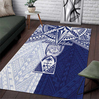 Northern Mariana Islands And Guam Area Rug Latte Stone With Tribal Pattern LT05 Blue - Polynesian Pride