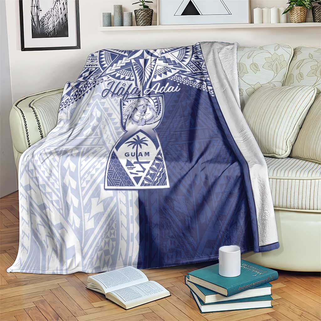 Northern Mariana Islands And Guam Blanket Latte Stone With Tribal Pattern LT05 Blue - Polynesian Pride