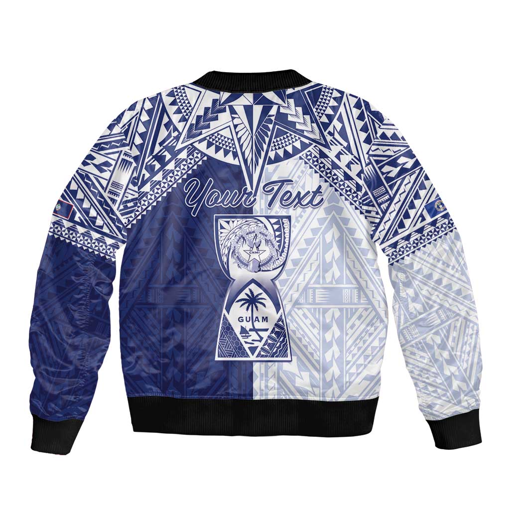 Personalised Northern Mariana Islands And Guam Bomber Jacket Latte Stone With Tribal Pattern LT05 - Polynesian Pride