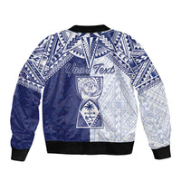 Personalised Northern Mariana Islands And Guam Bomber Jacket Latte Stone With Tribal Pattern LT05 - Polynesian Pride