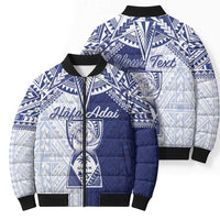Personalised Northern Mariana Islands And Guam Bomber Puffer Jacket Latte Stone With Tribal Pattern LT05 - Polynesian Pride