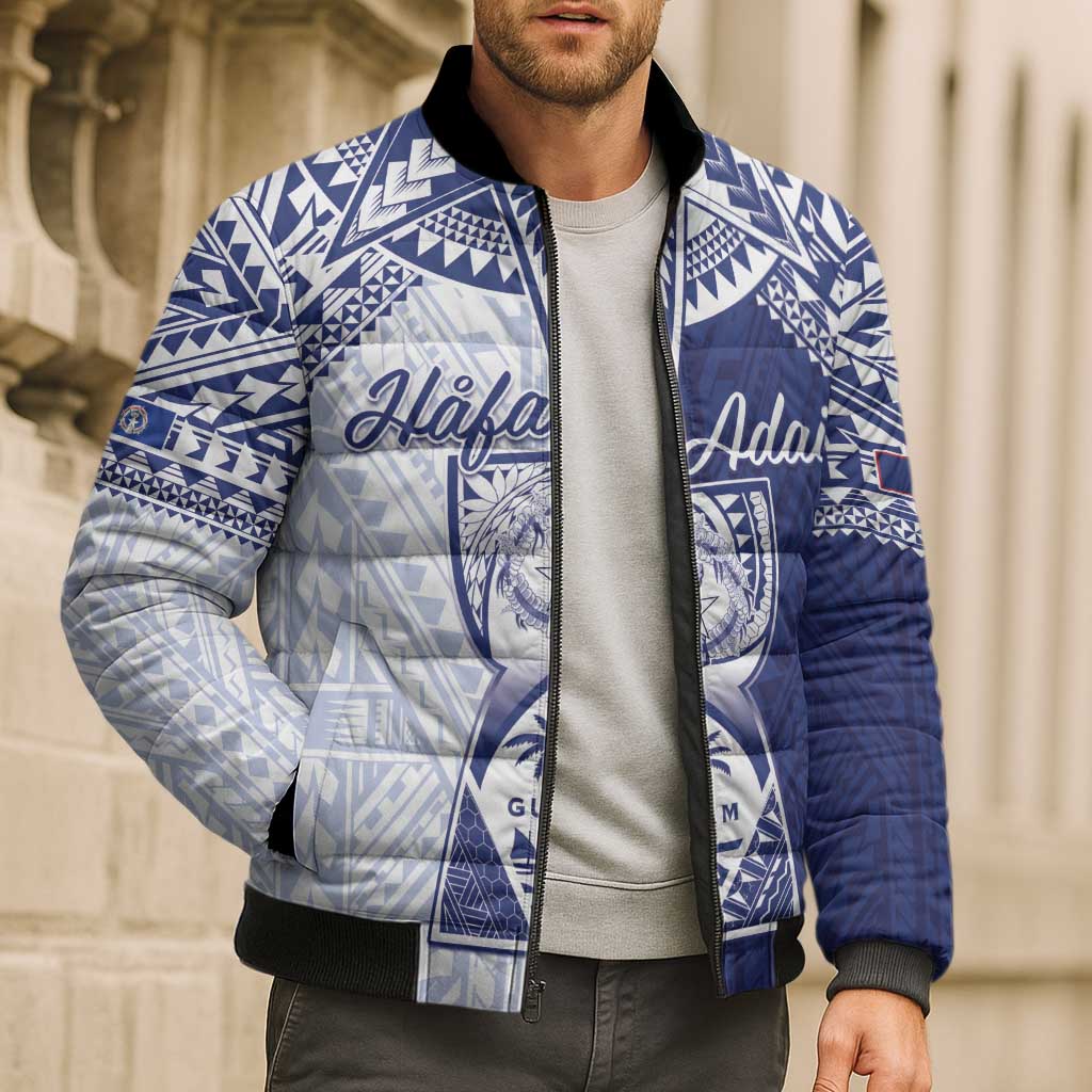 Personalised Northern Mariana Islands And Guam Bomber Puffer Jacket Latte Stone With Tribal Pattern LT05 - Polynesian Pride