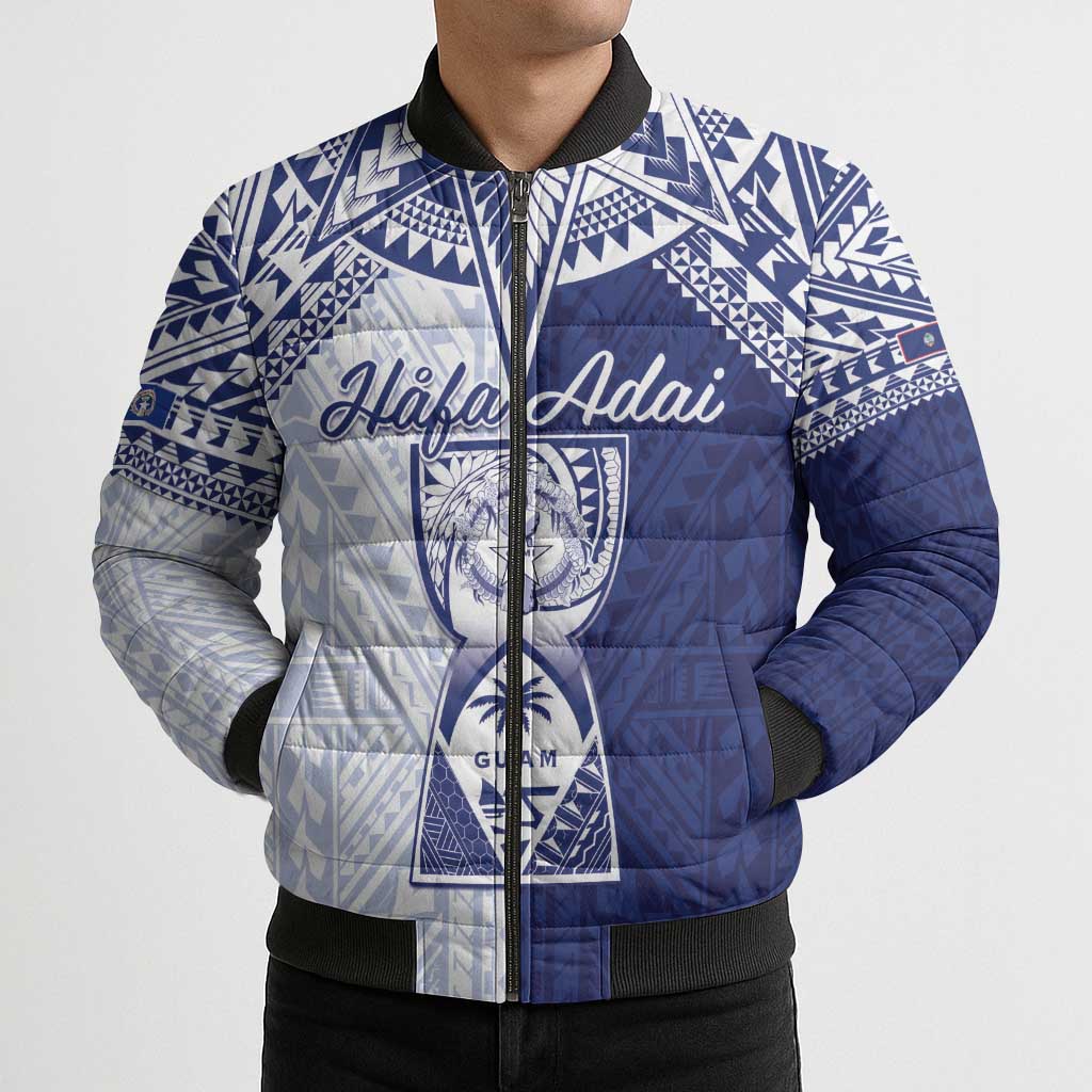 Personalised Northern Mariana Islands And Guam Bomber Puffer Jacket Latte Stone With Tribal Pattern LT05 - Polynesian Pride