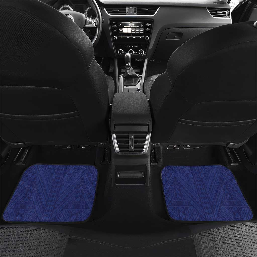 Personalised Northern Mariana Islands And Guam Car Mats Latte Stone With Tribal Pattern LT05 Set 2pcs - Back Blue - Polynesian Pride
