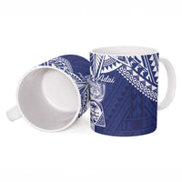 Northern Mariana Islands And Guam Ceramic Mug Latte Stone With Tribal Pattern LT05 - Polynesian Pride