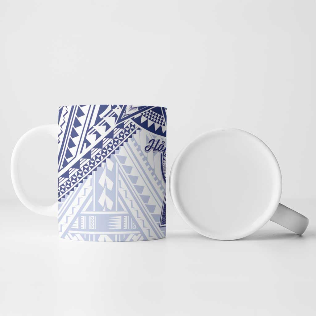 Northern Mariana Islands And Guam Ceramic Mug Latte Stone With Tribal Pattern LT05 - Polynesian Pride