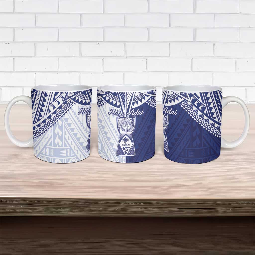 Northern Mariana Islands And Guam Ceramic Mug Latte Stone With Tribal Pattern LT05 - Polynesian Pride