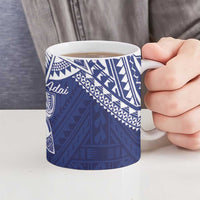 Northern Mariana Islands And Guam Ceramic Mug Latte Stone With Tribal Pattern LT05 - Polynesian Pride