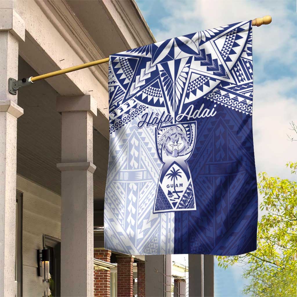 Northern Mariana Islands And Guam Garden Flag Latte Stone With Tribal Pattern LT05 House Flag Blue - Polynesian Pride