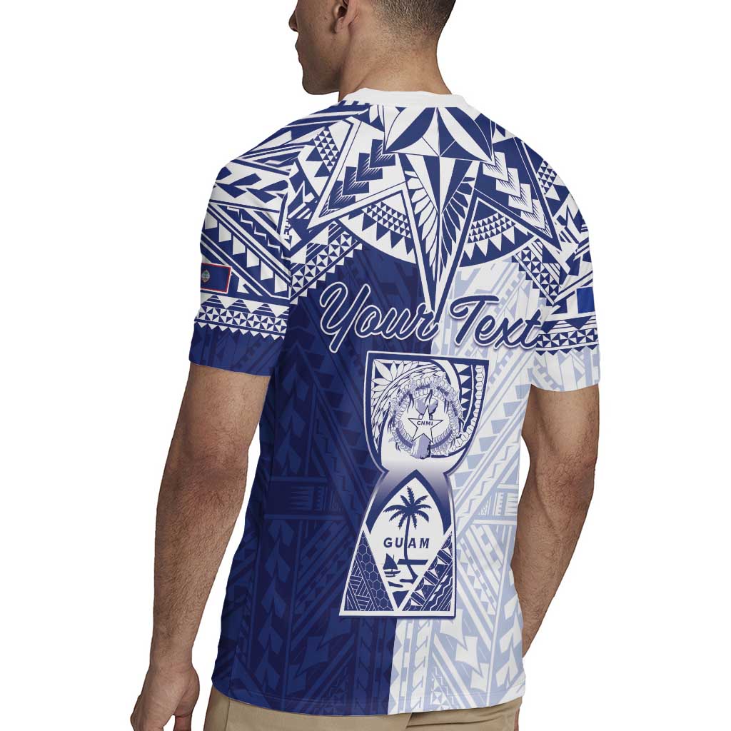 Personalised Northern Mariana Islands And Guam Rugby Jersey Latte Stone With Tribal Pattern LT05 - Polynesian Pride