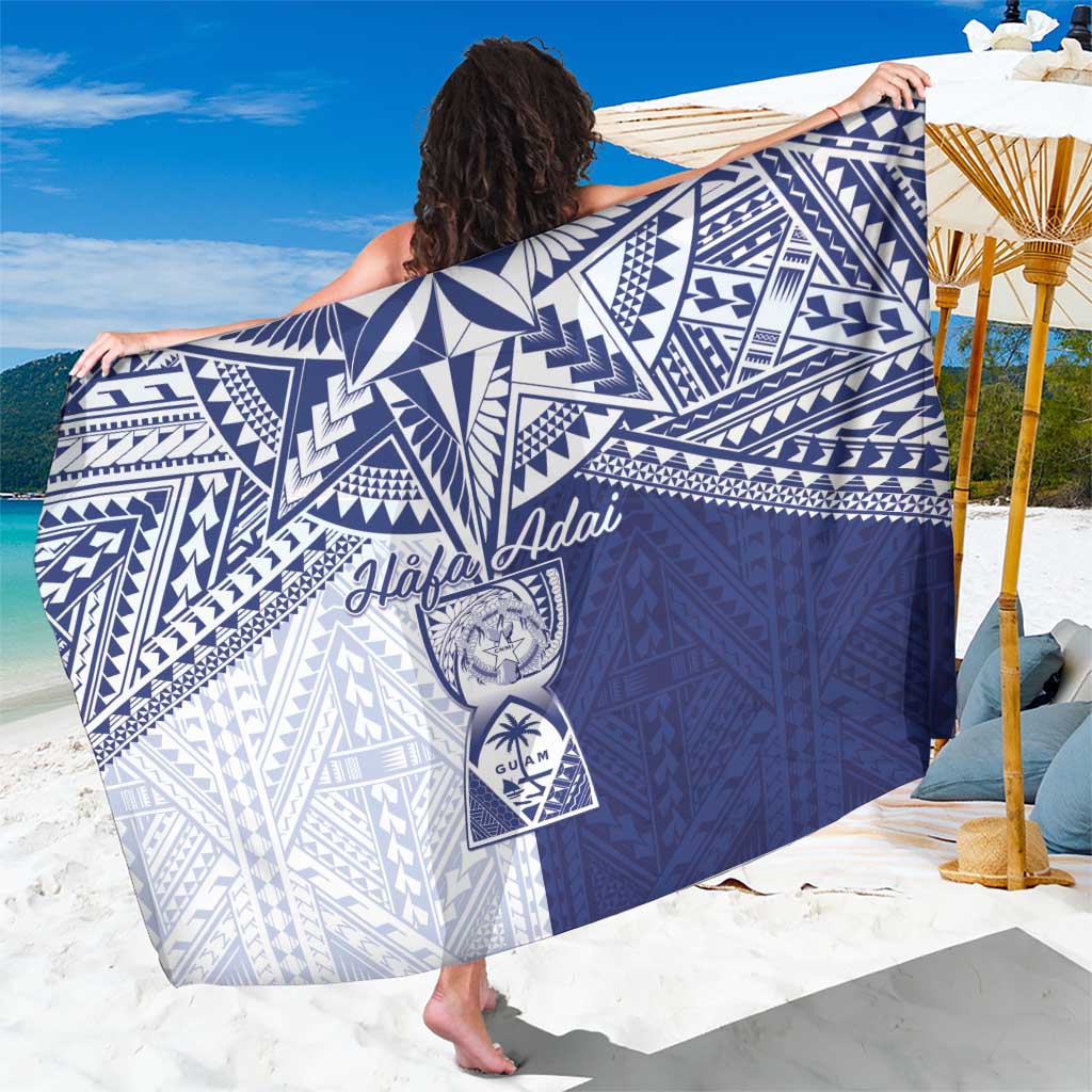 Northern Mariana Islands And Guam Sarong Latte Stone With Tribal Pattern LT05 One Size 44 x 66 inches Blue - Polynesian Pride
